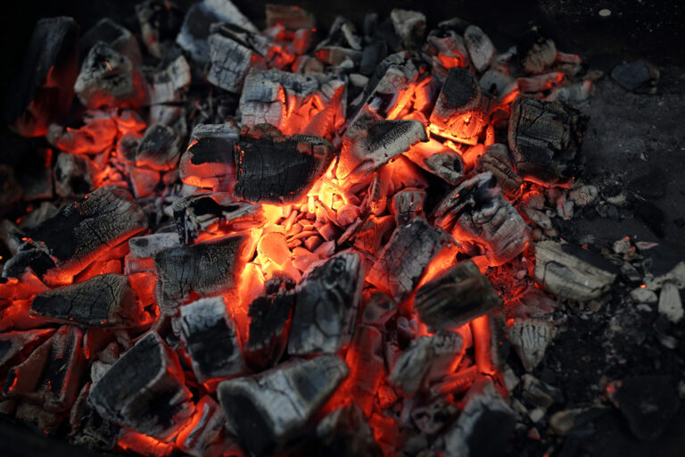 burning charcoals