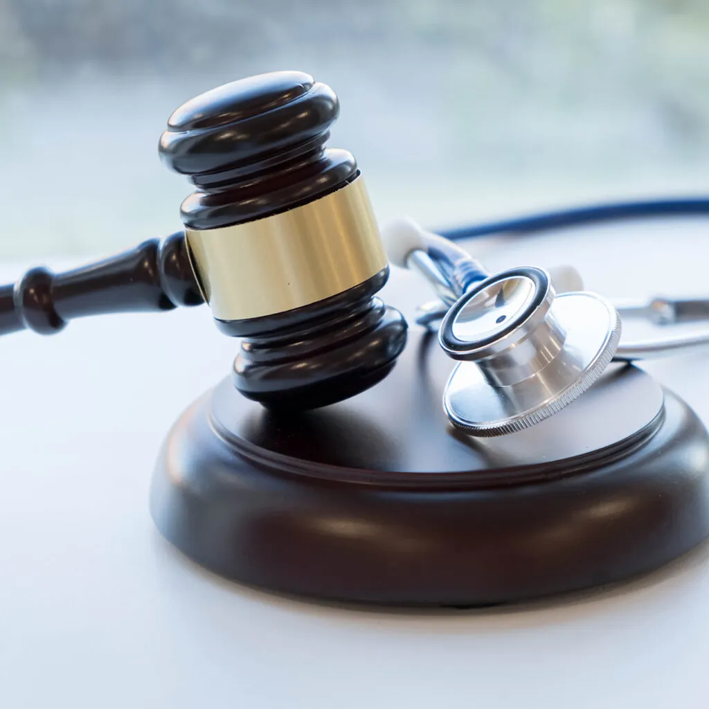 Gavel and stethoscope